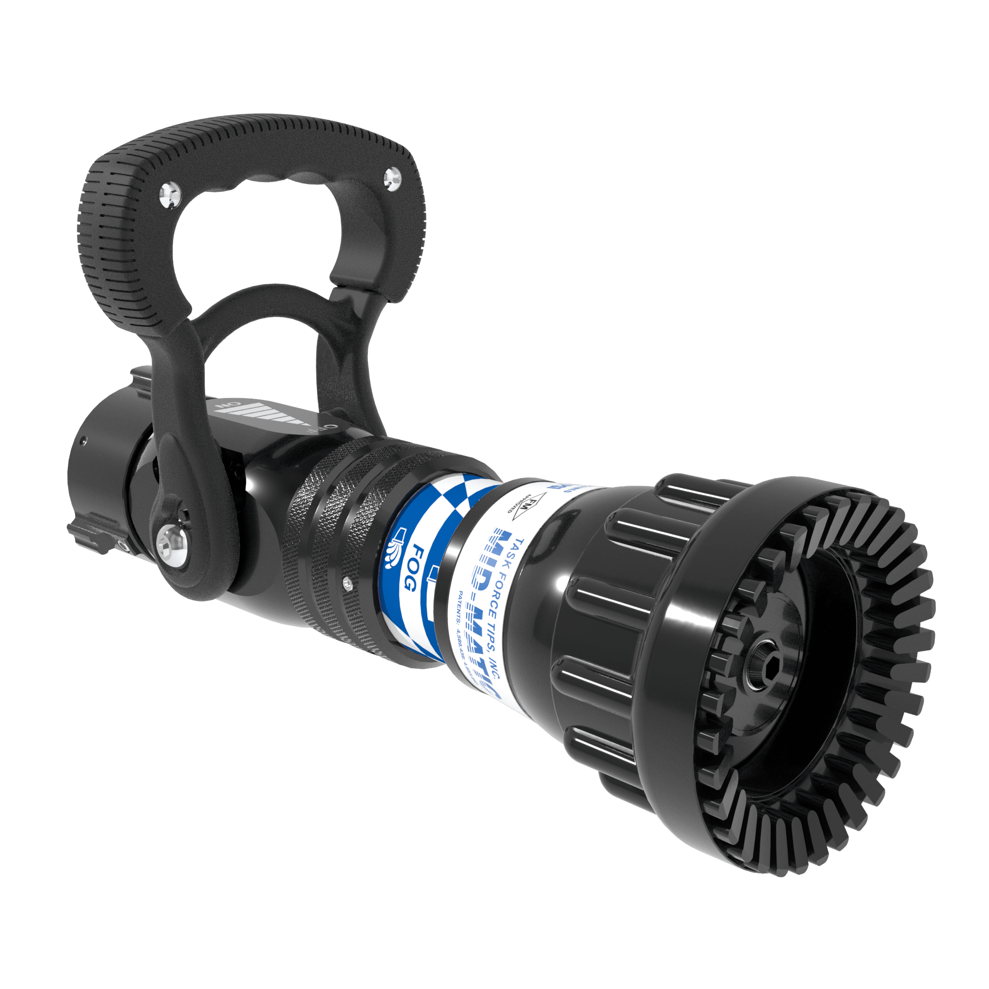 Mid-Matic Automatic One-Piece Nozzle, Slide Valve - 70-200 GPM @ 100 PSI, 1.5" NHF Rocker Swivel Inlet, Rubber Teeth Mid-Matic Automatic One-Piece Nozzle, Slide Valve - 70-200 GPM @ 100 PSI, 1.5" NHF Rocker Swivel Inlet, Rubber Teeth