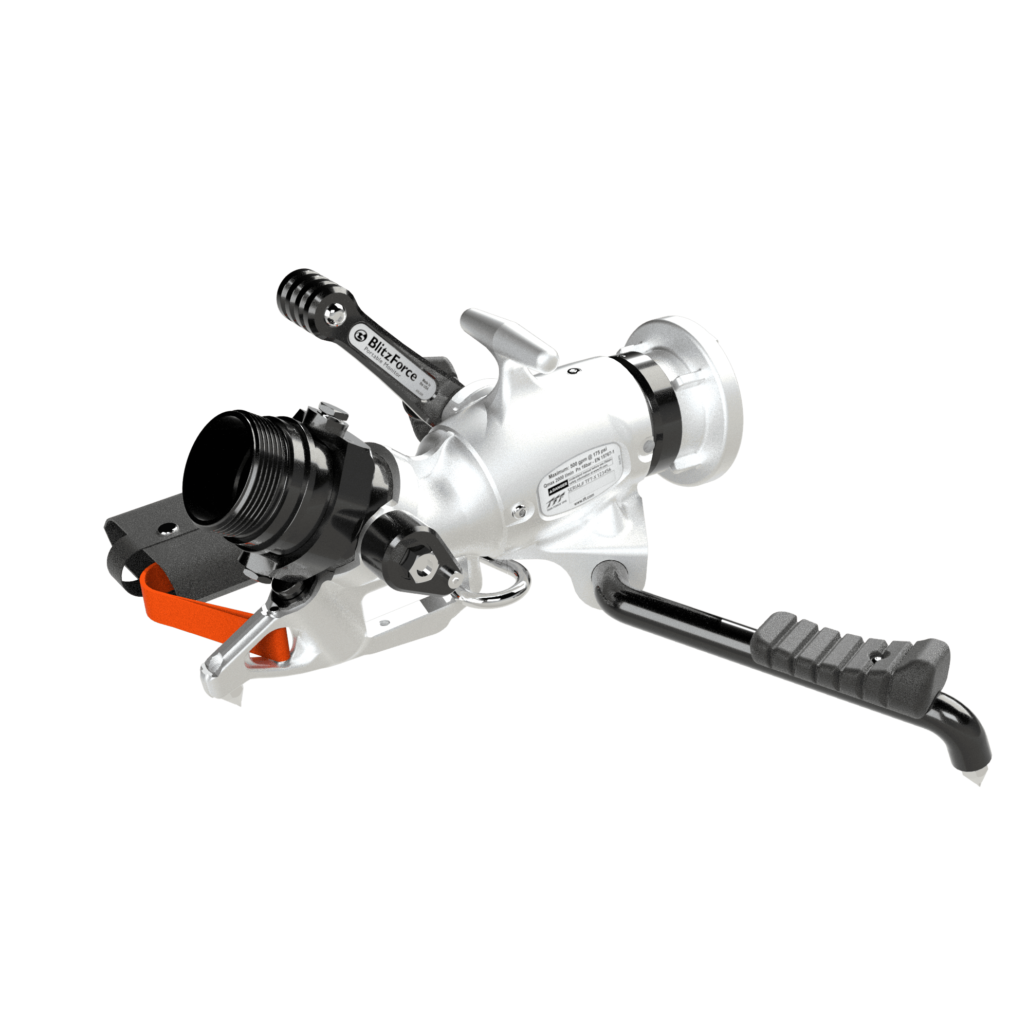 BlitzForce Portable Monitor - 3" (75 mm) Storz Swivel Inlet, 2.5" (65 mm) NHM Rigid Outlet BlitzForce Portable Monitor - 3" (75 mm) Storz Swivel Inlet, 2.5" (65 mm) NHM Rigid Outlet