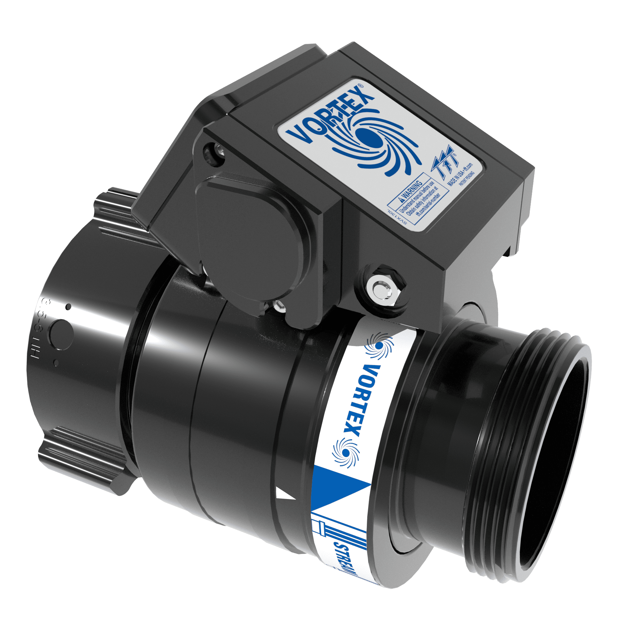 Vortex RC Adjustable Smooth Bore Masterstream Nozzle - 3.5" (90 mm) NHF Swivel Rocker Inlet, 3.5" (90 mm) NHM Rigid Outlet, 2-Wire Connection Vortex RC Adjustable Smooth Bore Masterstream Nozzle - 3.5" (90 mm) NHF Swivel Rocker Inlet, 3.5" (90 mm) NHM Rigid Outlet, 2-Wire Connection