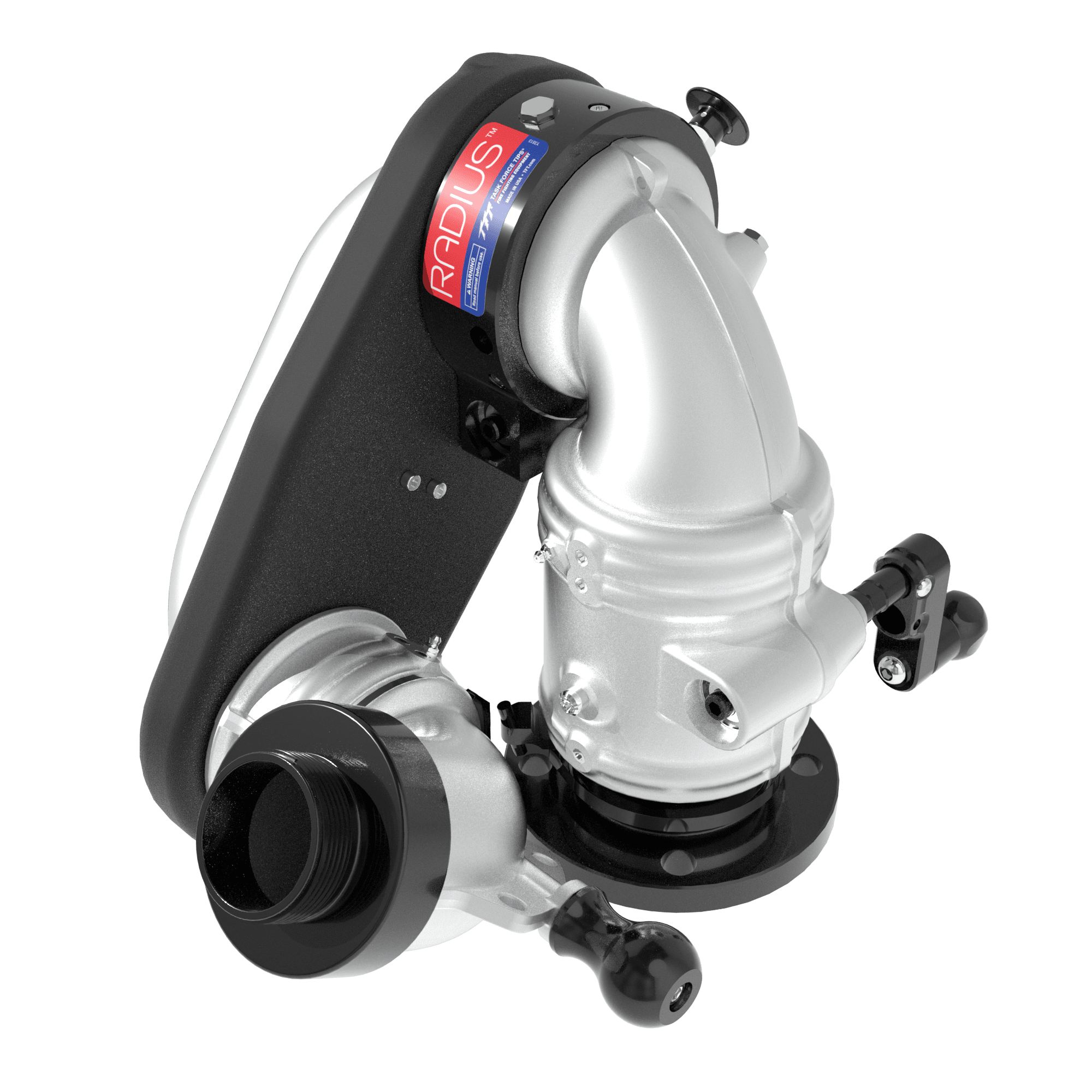 Radius Dual Crank 1500 GPM (6000 LPM) Extendable Monitor, Standard - 3" (75 mm) ANSI 150/DN100 PN16 Rigid Flange Inlet, 2.5" (65 mm) BSPM Rigid Outlet, 24 VDC Acc. Power, Silver Radius Dual Crank 1500 GPM (6000 LPM) Extendable Monitor, Standard - 3" (75 mm) ANSI 150/DN100 PN16 Rigid Flange Inlet, 2.5" (65 mm) BSPM Rigid Outlet, 24 VDC Acc. Power, Silver