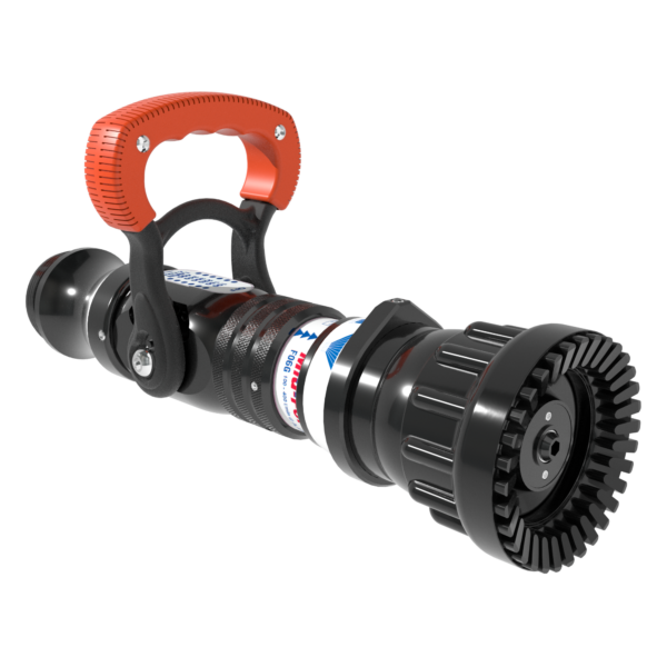 Mid-Force Automatic One-Piece Fo6 Nozzle With Pistol Grip, Slide Valve - 100-600 Lpm @ 6 Bar, 52 Mm Bspm Swivel Inlet, Rubber Teeth