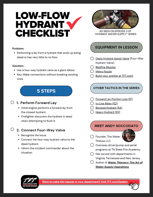 Overcoming Low-Flow and Dead Hydrants with a Four-Way Hydrant Valve Low Flow Hydrant Checklist Thumb