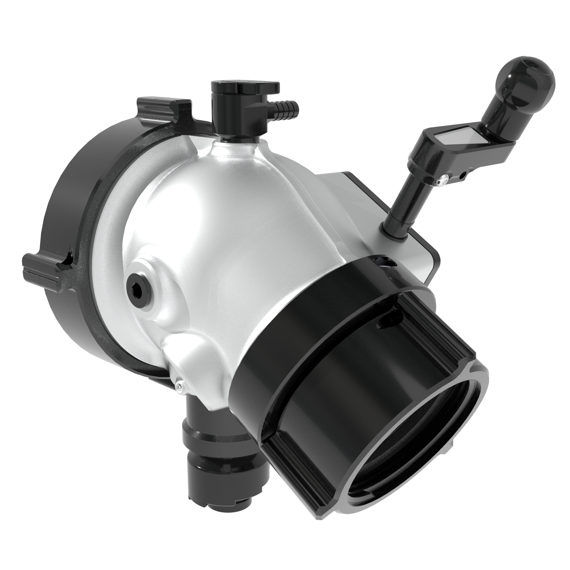 Low-Profile Intake Valve, Top Crank Controls, Rigid Elbow - 4" NHF Rocker Swivel Street-Side, 6" NHF Swivel Truck-Side, Pressure Relief Valve Low-Profile Intake Valve, Top Crank Controls, Rigid Elbow - 4" NHF Rocker Swivel Street-Side, 6" NHF Swivel Truck-Side, Pressure Relief Valve