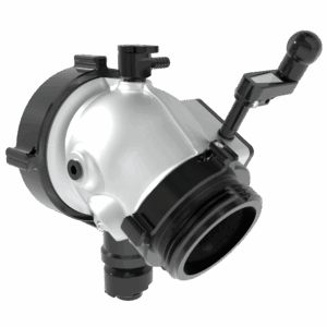 Low-Profile Intake Valve, Top Crank Controls, Rigid Elbow - 4" NHM Rigid Street-Side, 5" NHF Swivel Truck-Side, Pressure Relief Valve