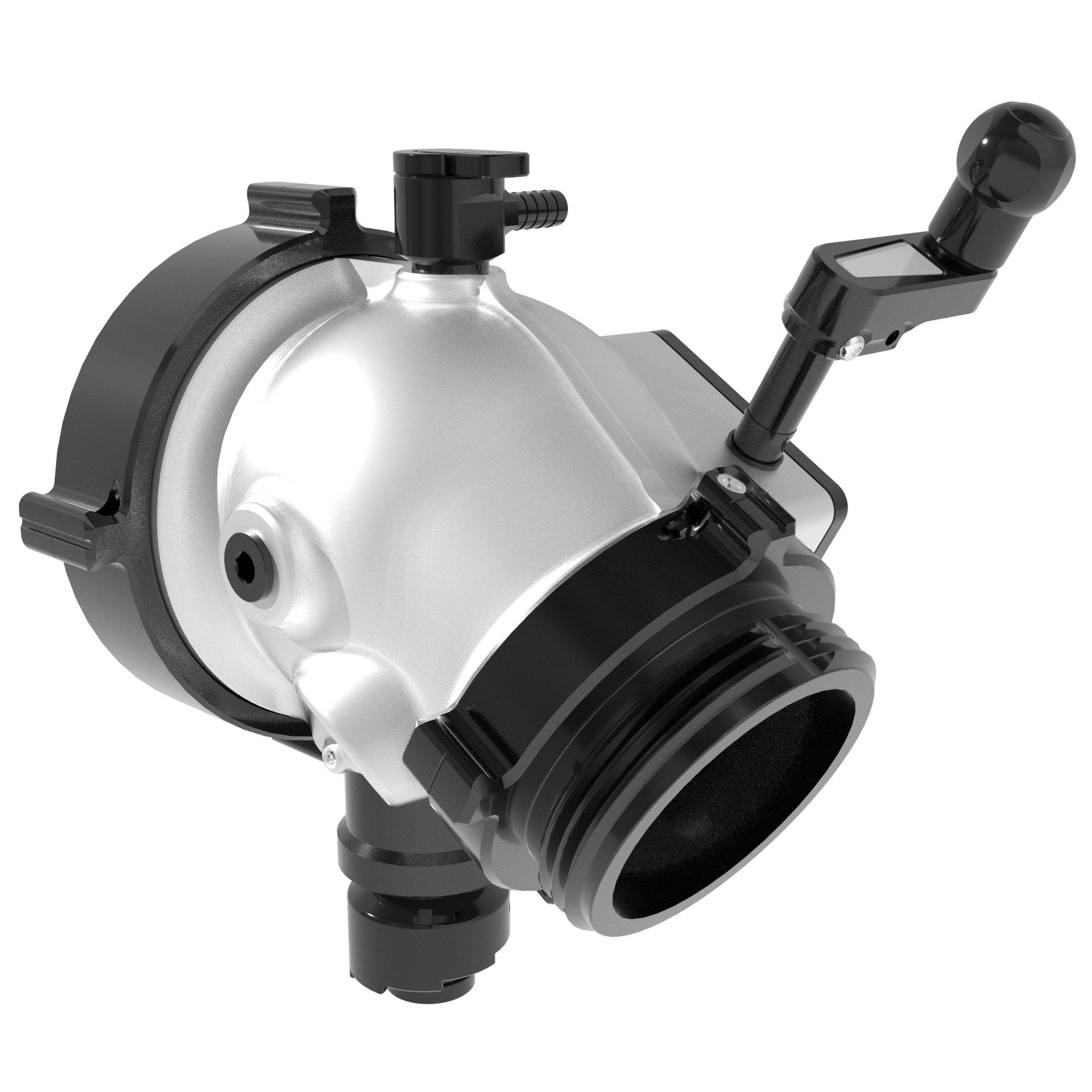 Low-Profile Intake Valve, Top Crank Controls, Rigid Elbow - 4.5" NHM Rigid Street-Side, 5" NHF Swivel Truck-Side, Pressure Relief Valve Low-Profile Intake Valve, Top Crank Controls, Rigid Elbow - 4.5" NHM Rigid Street-Side, 5" NHF Swivel Truck-Side, Pressure Relief Valve