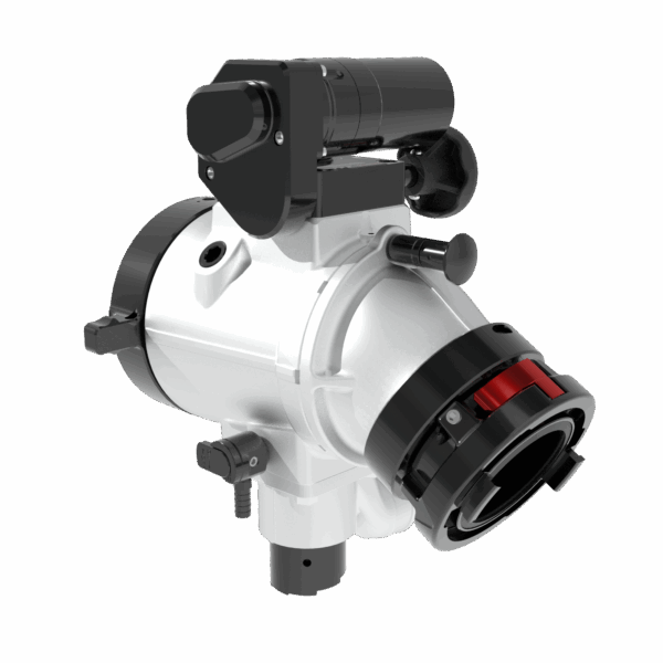 Jumbo Rc Intake Valve, Top Mount Electronics, Swiveling Elbow - 4&Quot; Storz Rigid Street-Side, 6&Quot; Nhf Truck-Side, Pressure Relief Valve
