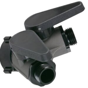 Gated Wye Quarter Turn Valve w/ Long Handles - Single 1" NHF Swivel Rocker Inlet, Double 1" NHM Rigid Outlets, Silver