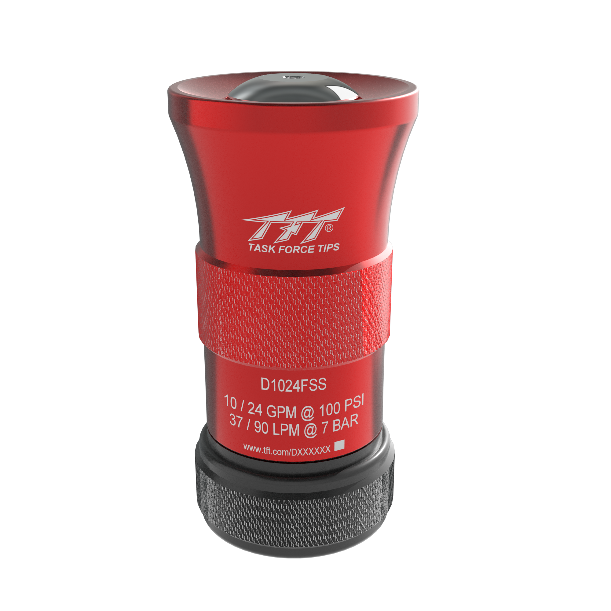 Twister Selectable Nozzle Tip, Knurled Red Barrel, Twist Baffle - 37/90 LPM @ 7 Bar, 25 mm BSPF Rigid Inlet Twister Selectable Nozzle Tip, Knurled Red Barrel, Twist Baffle - 37/90 LPM @ 7 Bar, 25 mm BSPF Rigid Inlet