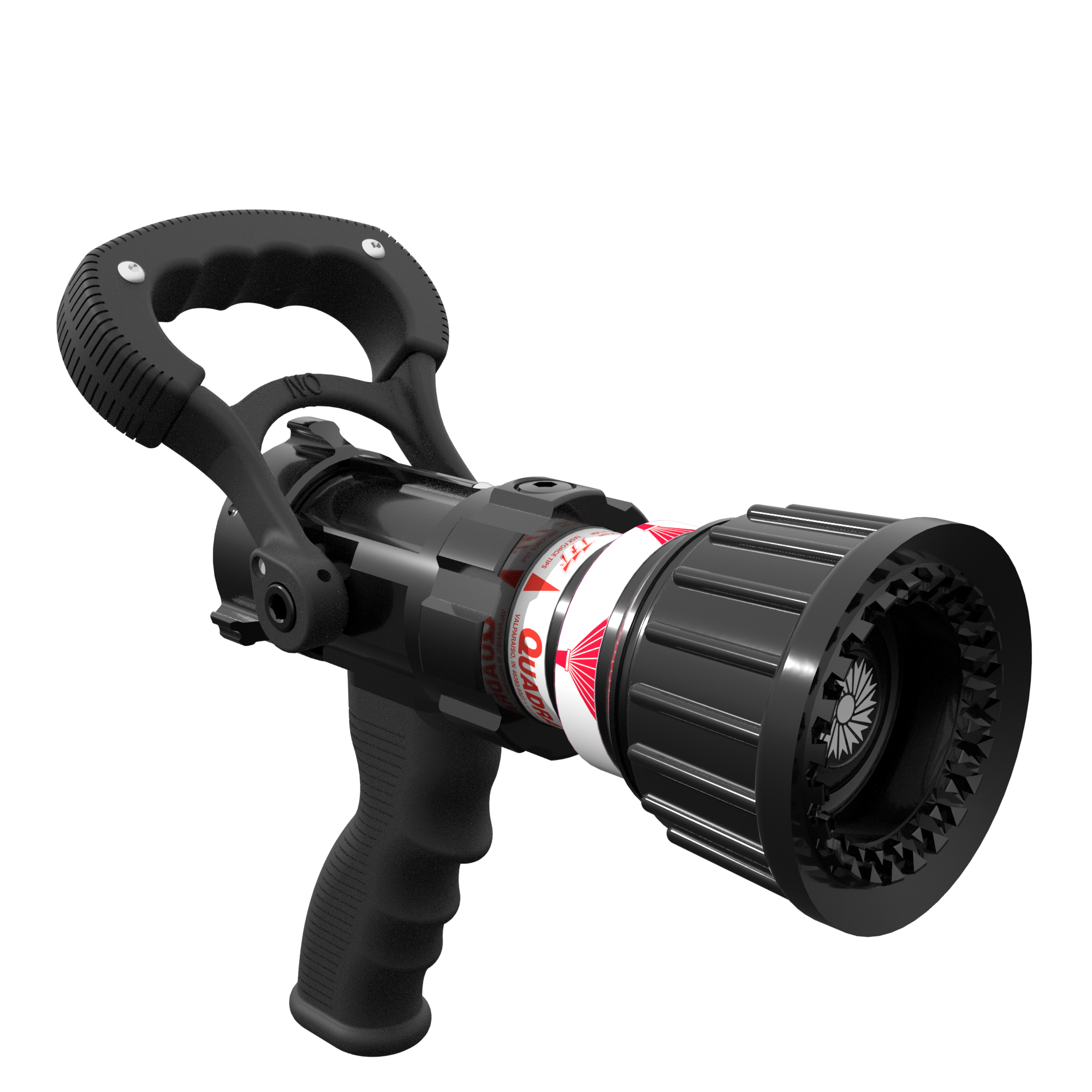 QuadraFog Selectable One-Piece Nozzle With Pistol Grip, Ball Valve - 30/60/95/125 GPM @ 75 PSI, 1.5" NHF Rocker Swivel Inlet, Metal Teeth QuadraFog Selectable One-Piece Nozzle With Pistol Grip, Ball Valve - 30/60/95/125 GPM @ 75 PSI, 1.5" NHF Rocker Swivel Inlet, Metal Teeth
