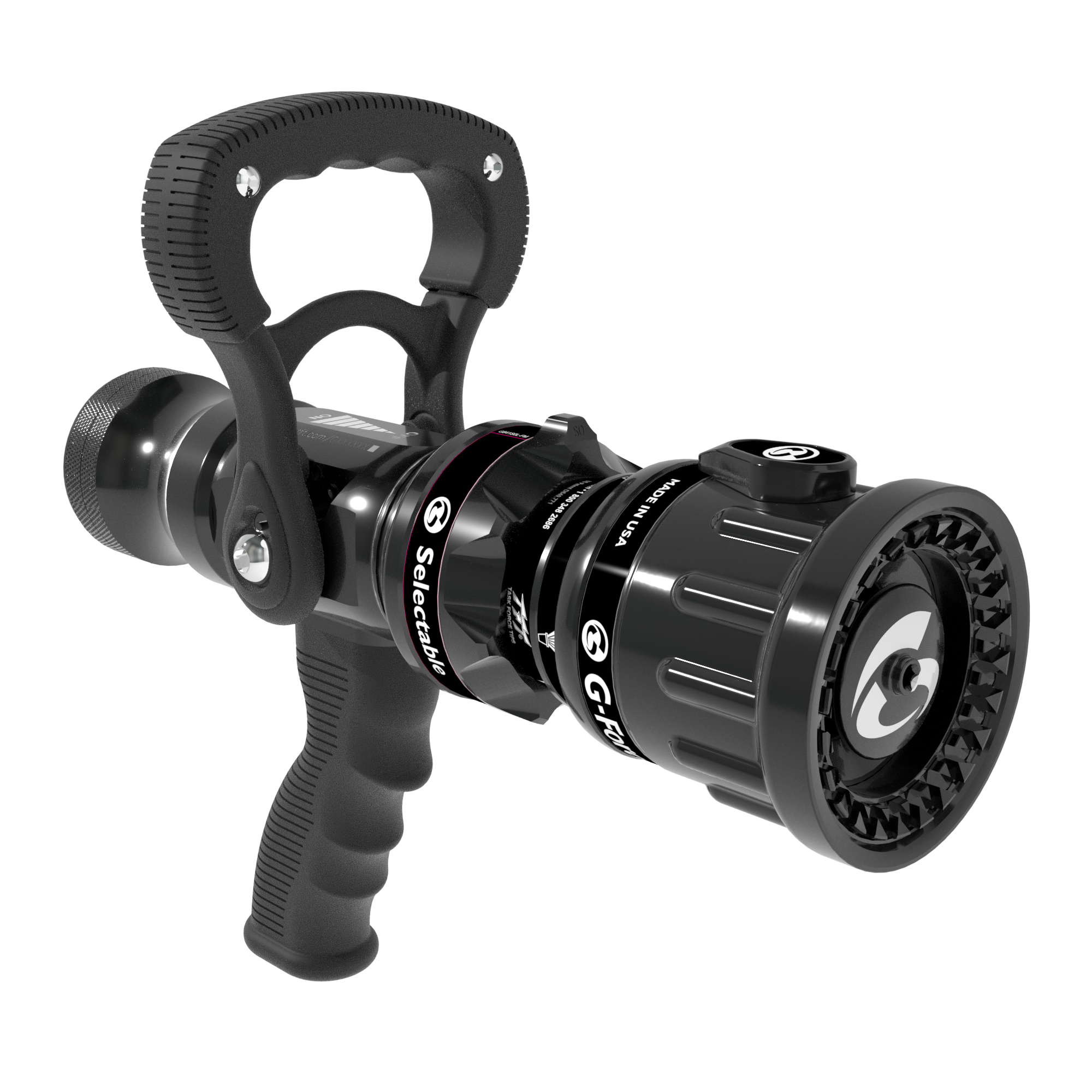 G-Force Selectable One-Piece Nozzle With Pistol Grip, Slide Valve - 30/60/95/125/150 GPM @ 100 PSI, 1.5" NHF Rocker Swivel Inlet, Metal Teeth, Fixed Shaper Indicator G-Force Selectable One-Piece Nozzle With Pistol Grip, Slide Valve - 30/60/95/125/150 GPM @ 100 PSI, 1.5" NHF Rocker Swivel Inlet, Metal Teeth, Fixed Shaper Indicator
