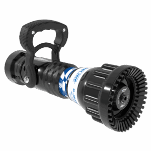 Handline Automatic One-Piece Nozzle, Slide Valve - 95-300 GPM @ 100 PSI, 2.5" NHF Rocker Swivel Inlet, Rubber Teeth