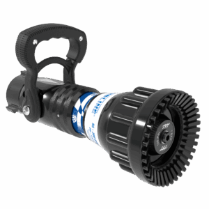 Handline Automatic One-Piece Nozzle, Slide Valve - 95-300 GPM @ 100 PSI, 1.5" NHF Rocker Swivel Inlet, Rubber Teeth