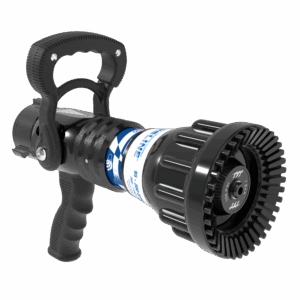 Handline Automatic One-Piece Nozzle With Pistol Grip, Slide Valve - 95-300 GPM @ 100 PSI, 1.5" NHF Rocker Swivel Inlet, Rubber Teeth