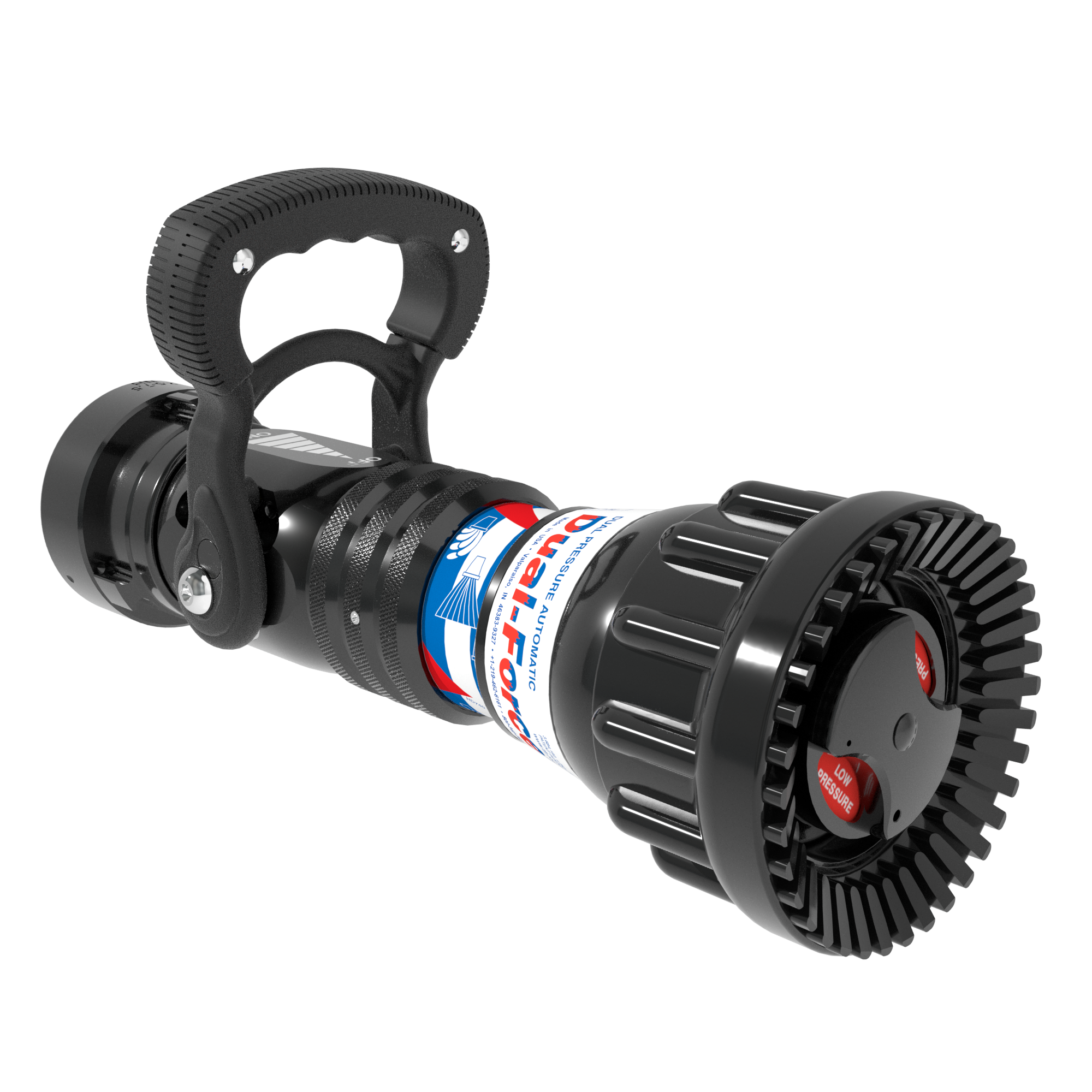 Dual-Force Automatic One-Piece Nozzle, Slide Valve - 95-300 GPM @ 55/100 PSI, 2.5" NHF Rocker Swivel Inlet, Rubber Teeth Dual-Force Automatic One-Piece Nozzle, Slide Valve - 95-300 GPM @ 55/100 PSI, 2.5" NHF Rocker Swivel Inlet, Rubber Teeth