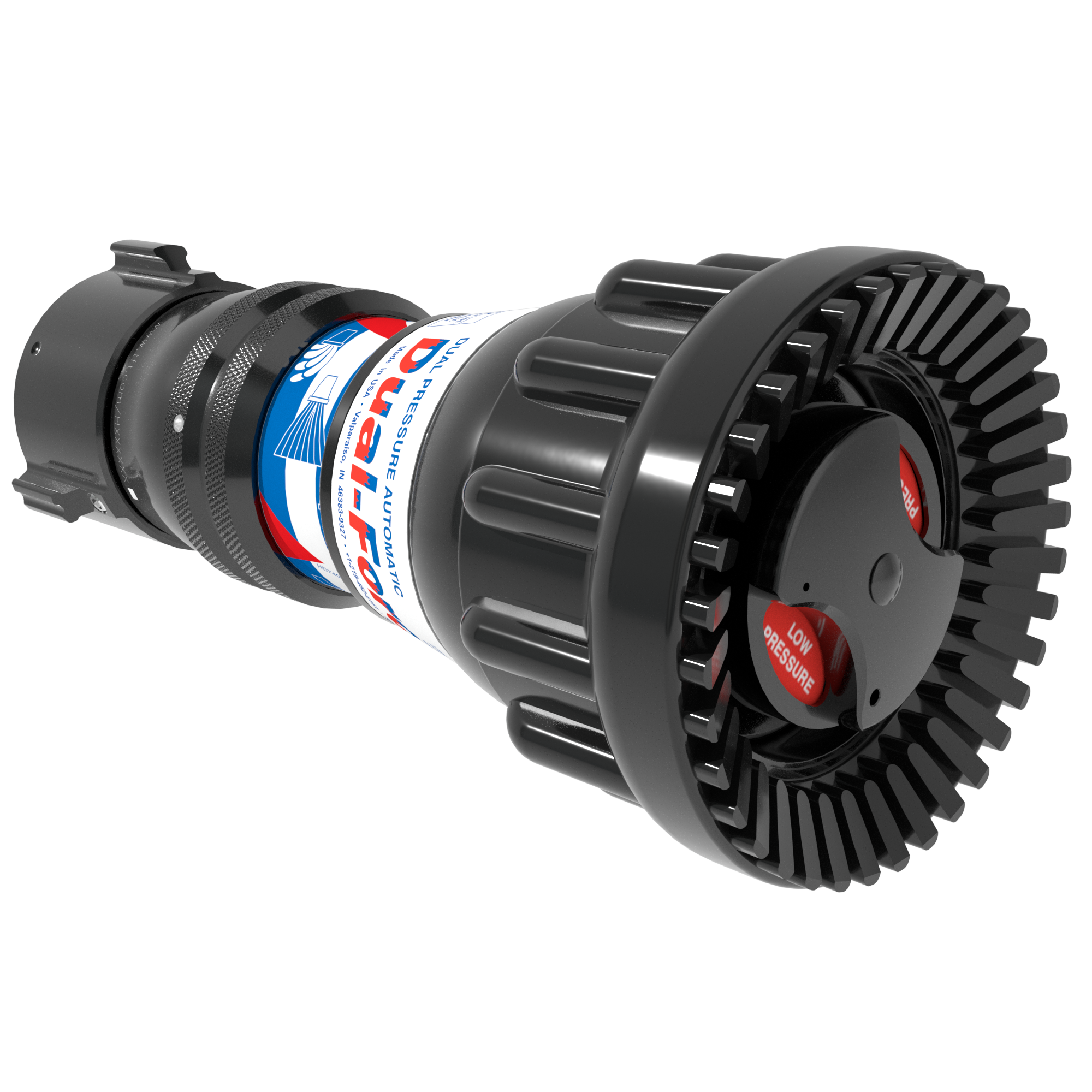 Dual-Force Automatic Nozzle Tip - 95-300 GPM @ 45/75 PSI, 1.5" NHF Rigid Rocker Inlet, Rubber Teeth Dual-Force Automatic Nozzle Tip - 95-300 Gpm @ 45/75 Psi, 1.5&Quot; Nhf Rigid Rocker Inlet, Rubber Teeth