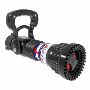 Mid-Force Automatic One-Piece Nozzle, Slide Valve - 70-200 GPM @ 55/100 PSI, 1.5" NHF Rocker Swivel Inlet, Rubber Teeth