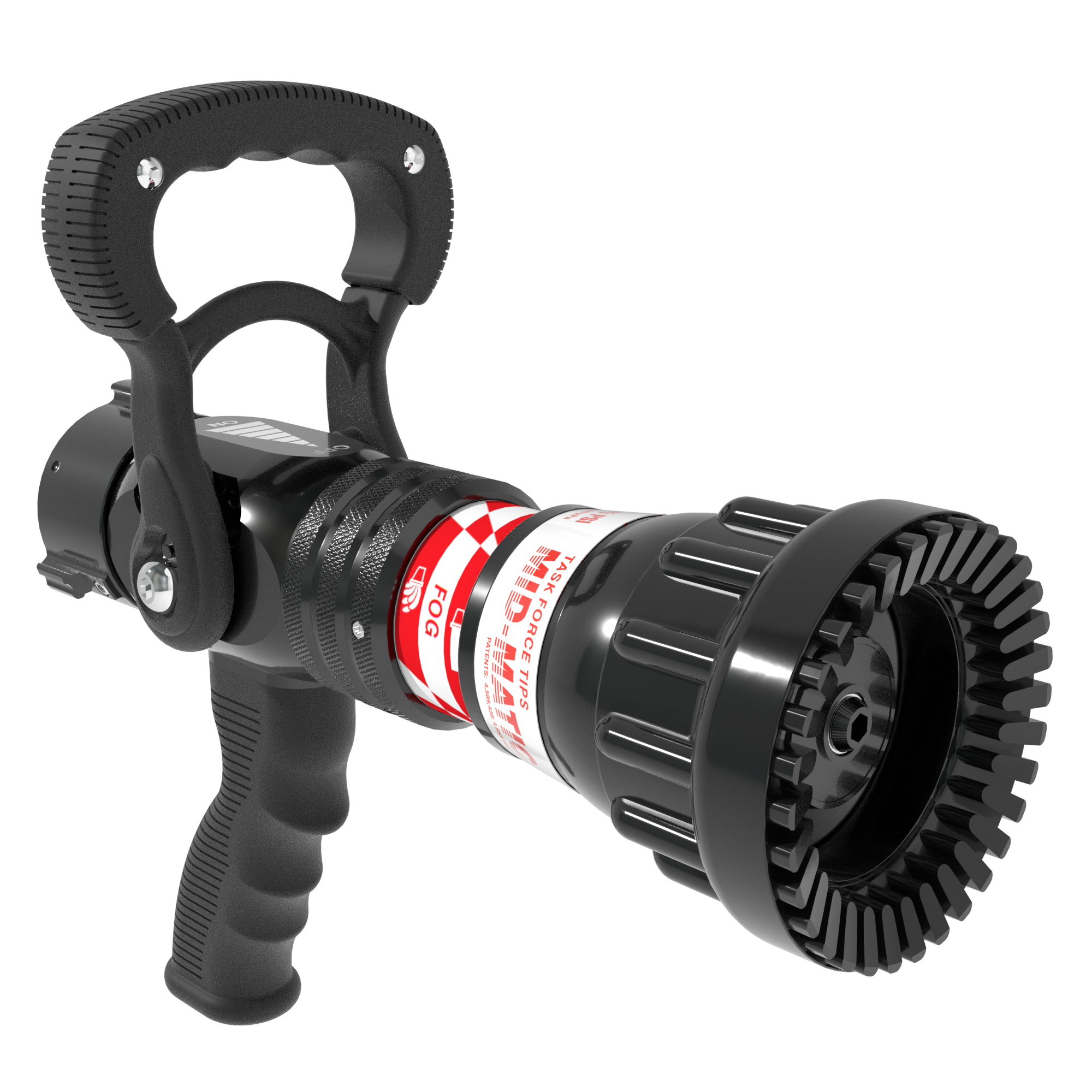 Mid-Matic Automatic One-Piece Nozzle, Slide Valve - 70-200 GPM @ 75 PSI, 1.5" NHF Rocker Swivel Inlet, Rubber Teeth Mid-Matic Automatic One-Piece Nozzle, Slide Valve - 70-200 GPM @ 75 PSI, 1.5" NHF Rocker Swivel Inlet, Rubber Teeth