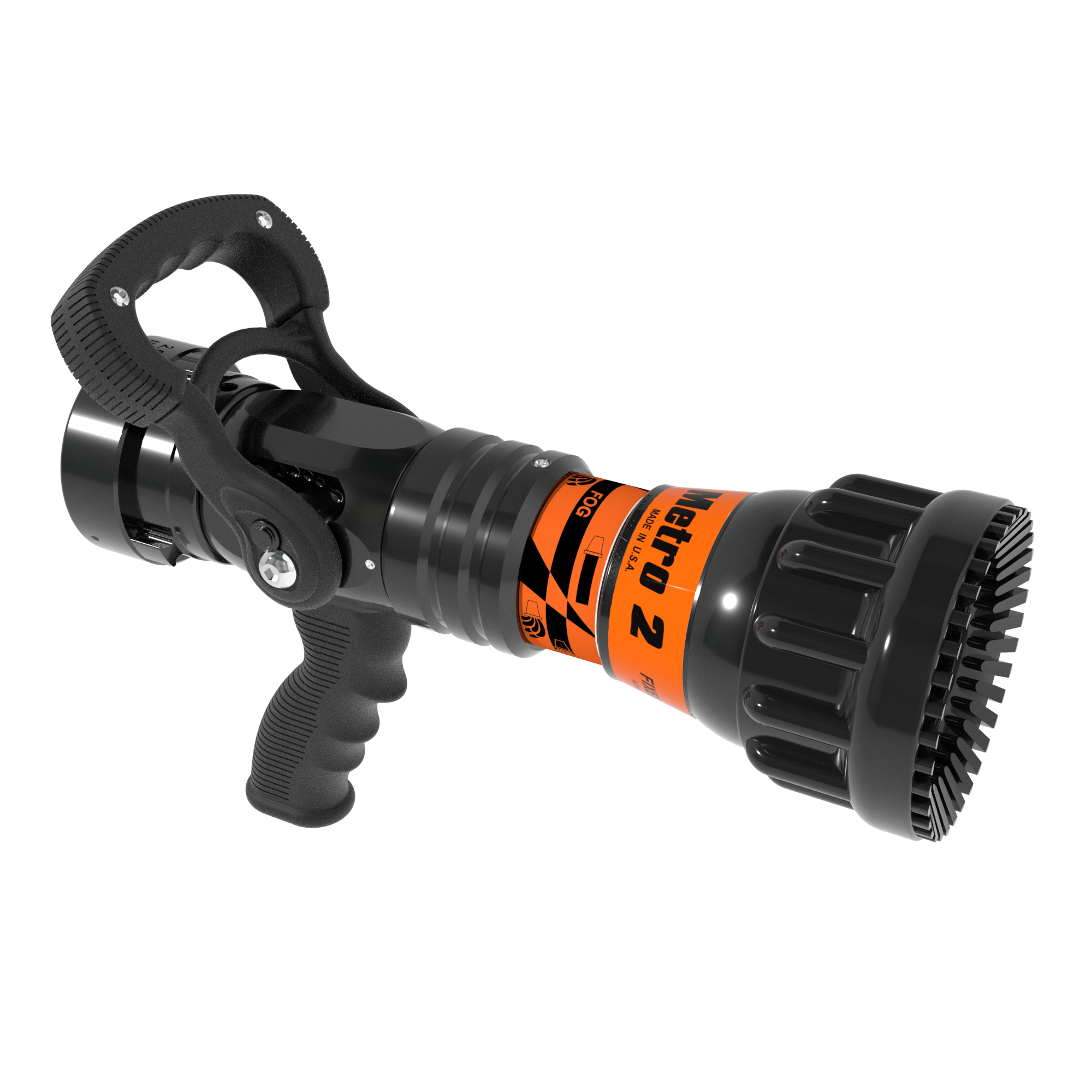 Metro 2 Fixed Flow One-Piece Nozzle With Pistol Grip, Ball Valve - 325 GPM @ 100 PSI, 2.5" NHF Swivel Inlet, Rubber Teeth Metro 2 Fixed Flow One-Piece Nozzle With Pistol Grip, Ball Valve - 325 GPM @ 100 PSI, 2.5" NHF Swivel Inlet, Rubber Teeth