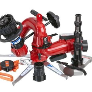 CrossFire Portable Monitor +MasterStream 1000 Automatic & Smooth Bore Nozzle Package, 5" Stream Straightener - Dual 2.5" NHM Rocker Swivel Inlet, 2.5" NHM Rigid Outlet, Storage Bracket