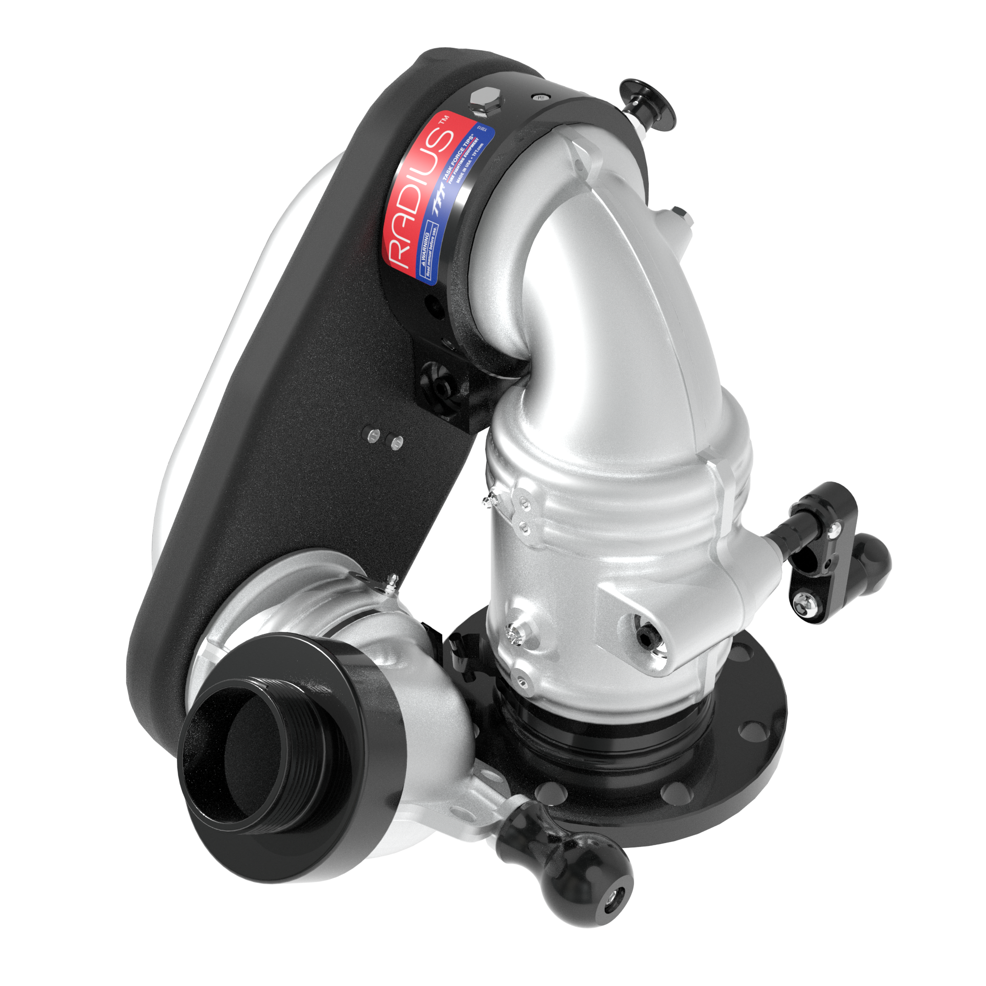 Radius Dual Crank 1500 GPM (6000 LPM) Extendable Monitor, Standard - 4" (100 mm) ANSI 150/DN100 PN16 Rigid Flange Inlet, 2.5" (65 mm) BSPM Rigid Outlet, 12 VDC Acc. Power, Silver Radius Dual Crank 1500 Gpm (6000 Lpm) Extendable Monitor, Standard - 4&Quot; (100 Mm) Ansi 150/Dn100 Pn16 Rigid Flange Inlet, 2.5&Quot; (65 Mm) Bspm Rigid Outlet, 12 Vdc Acc. Power, Silver