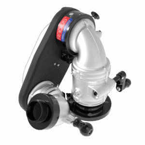 Radius Dual Crank 1500 GPM (6000 LPM) Extendable Monitor, Standard - 3" (75 mm) ANSI 150/DN100 PN16 Rigid Flange Inlet, 2.5" (65 mm) BSPM Rigid Outlet, 24 VDC Acc. Power, Silver