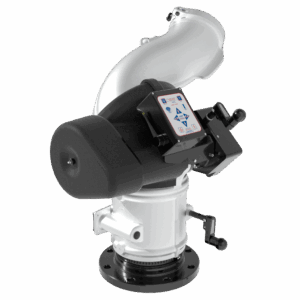 Tsunami RC 8000 GPM (30000 LPM) Monitor, Industrial - 8" (200 mm) ANSI 150/DN100 PN16 Rigid Flange Inlet, 6" (150 mm) Special Quick-Connect Rigid Outlet, 12/24 VDC Acc. Power, RS485, Silver