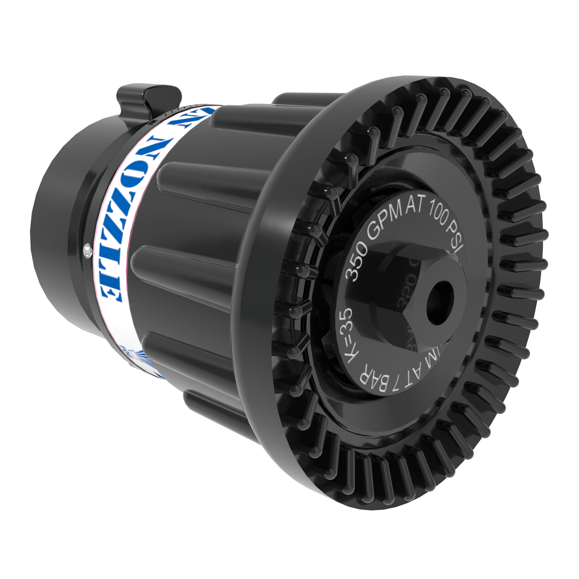 Z-Series Fixed Flow Masterstream Nozzle - 350 GPM (1300 LPM) @ 100 PSI (7 Bar), 2.5" (65 mm) NHF Rigid Rocker Inlet Z-Series Fixed Flow Masterstream Nozzle - 350 GPM (1300 LPM) @ 100 PSI (7 Bar), 2.5" (65 mm) NHF Rigid Rocker Inlet