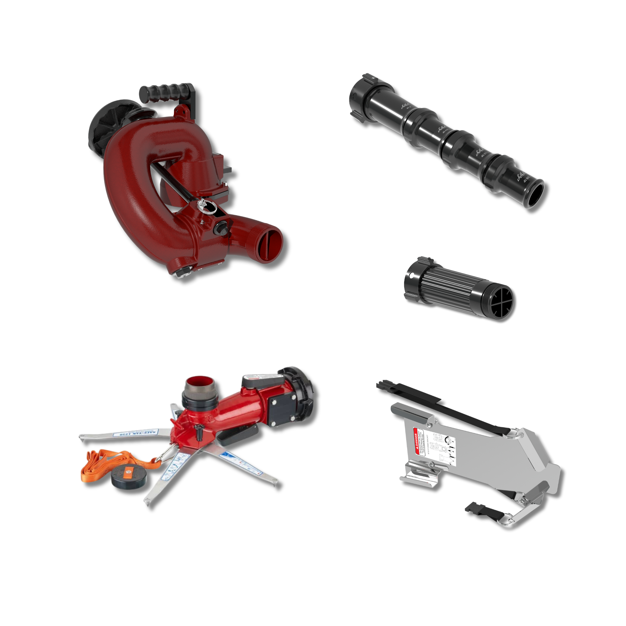 CrossFire Portable Monitor +Smooth Bore Nozzle, 10" Stream Straightener Package - 4" (100 mm) Storz Swivel Inlet, 2.5" (65 mm) NHM Rigid Outlet, Storage Bracket CrossFire Portable Monitor +Smooth Bore Nozzle, 10" Stream Straightener Package - 4" (100 mm) Storz Swivel Inlet, 2.5" (65 mm) NHM Rigid Outlet, Storage Bracket