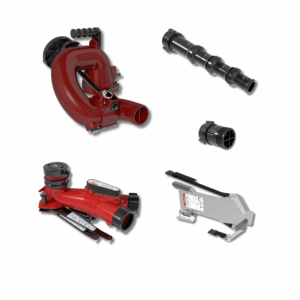 CrossFire Portable Monitor +Smooth Bore Nozzle, 5" Stream Straightener Package - Dual 2.5" NHF Rocker Swivel Inlets, 2.5" NHM Rigid Outlet, Storage Bracket