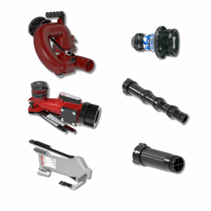 CrossFire Portable Monitor +MasterStream 1250 Automatic & Smooth Bore Nozzle Package, 10" Stream Straightener - 3" NHM Rocker Swivel Inlet, 2.5" NHM Rigid Outlet, Storage Bracket