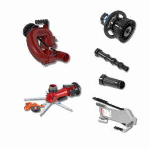 CrossFire Portable Monitor +MasterStream 1250S Automatic & Smooth Bore Nozzle Package, 10" Stream Straightener - 5" (125 mm) Storz Swivel Inlet, 2.5" (65 mm) NHM Rigid Outlet, Storage Bracket