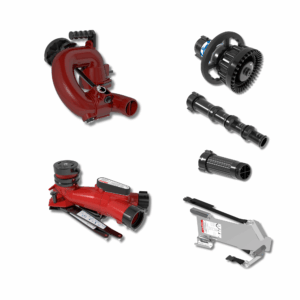 CrossFire Portable Monitor +MasterStream 1250S Automatic & Smooth Bore Nozzle Package, 10" Stream Straightener - Dual 2.5" NHM Rocker Swivel Inlet, 2.5" NHM Rigid Outlet, Storage Bracket