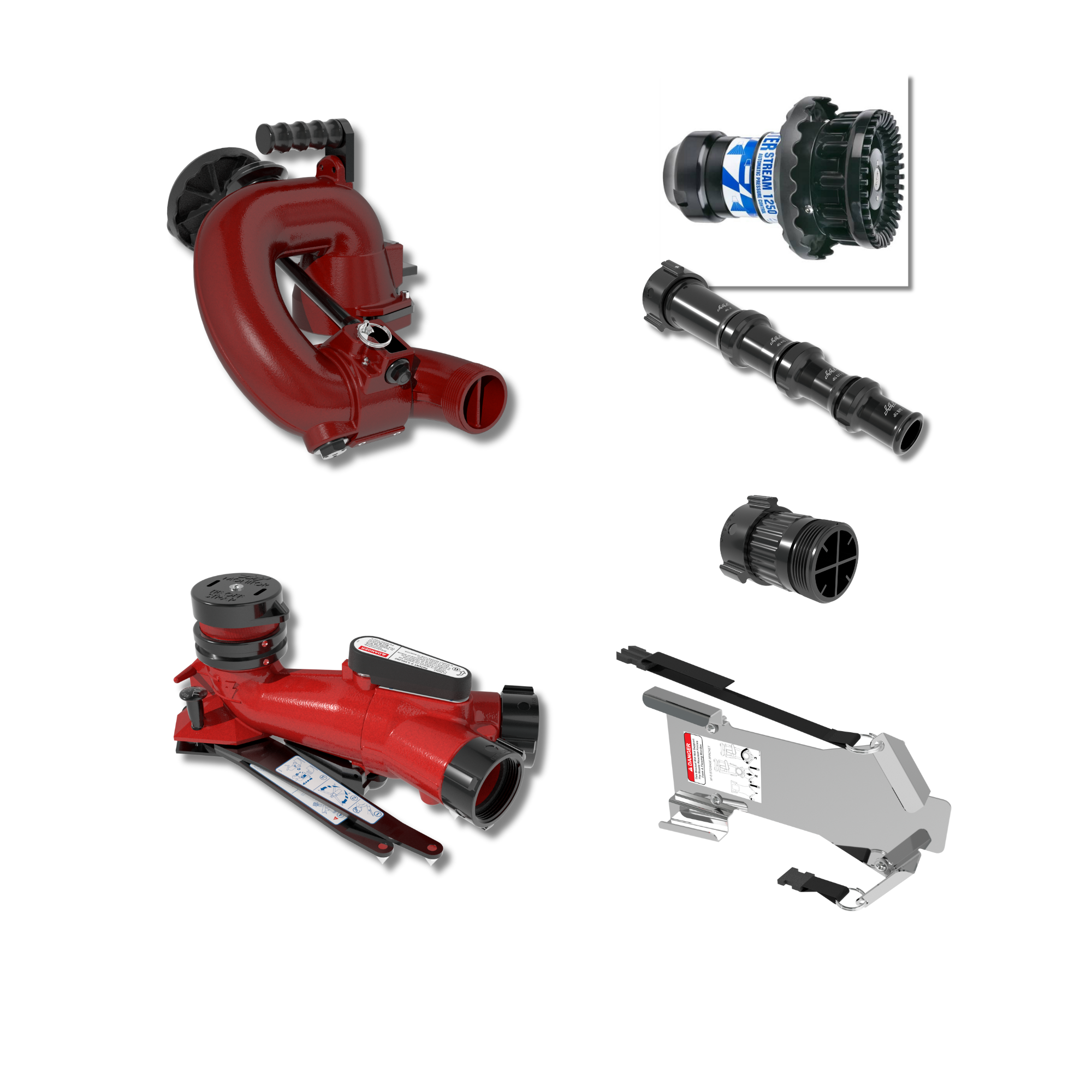 CrossFire Portable Monitor +MasterStream 1250 Automatic & Smooth Bore Nozzle Package, 5" Stream Straightener - Dual 2.5" NHF Rocker Swivel Inlet, 2.5" NHM Rigid Outlet, Storage Bracket CrossFire Portable Monitor +MasterStream 1250 Automatic & Smooth Bore Nozzle Package, 5" Stream Straightener - Dual 2.5" NHF Rocker Swivel Inlet, 2.5" NHM Rigid Outlet, Storage Bracket