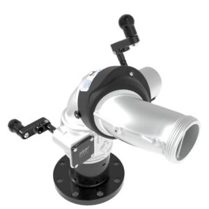 Monsoon Dual Crank 2000 GPM (7600 LPM) Monitor, Aerial Platform - 4" (100 mm) ANSI 150/DN100 PN16 Rigid Flange Inlet, 3.5" (90 mm) NHM Rigid Outlet, Silver