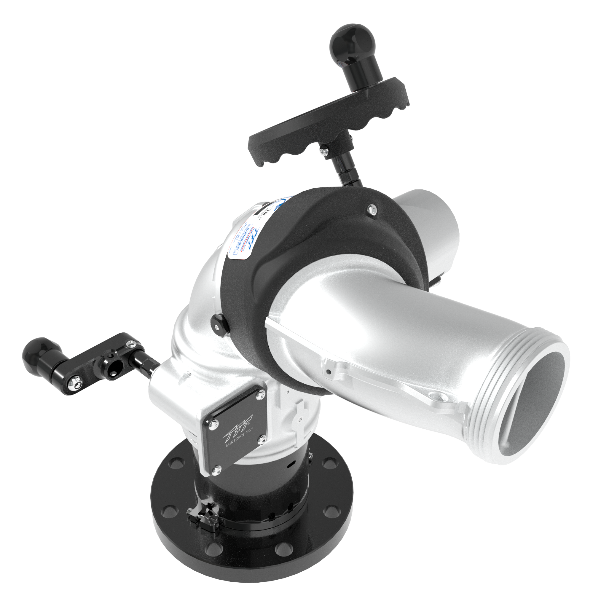 Monsoon Crank+handwheel 2000 GPM (7600 LPM) Monitor, Pumper - 4" (100 mm) ANSI 150/DN100 PN16 Rigid Flange Inlet, 3.5" (90 mm) NHM Rigid Outlet, Silver Monsoon Crank+handwheel 2000 GPM (7600 LPM) Monitor, Pumper - 4" (100 mm) ANSI 150/DN100 PN16 Rigid Flange Inlet, 3.5" (90 mm) NHM Rigid Outlet, Silver